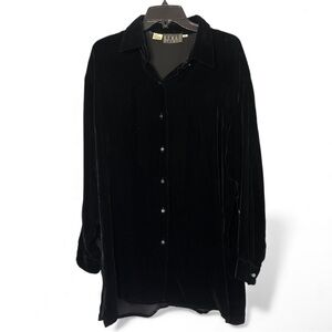 Y2K KENAR STUDIO Silk Velvet Button Tunic Top Oversized Whimsigoth Holiday Sz L